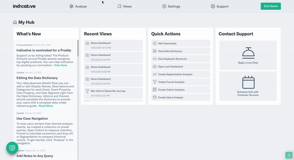 How to access use case navigation in Indicative