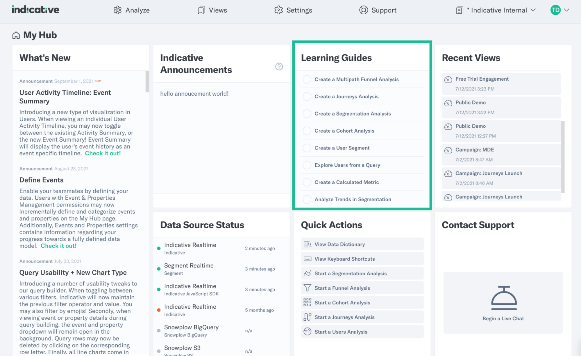 New tutorials inside Indicative