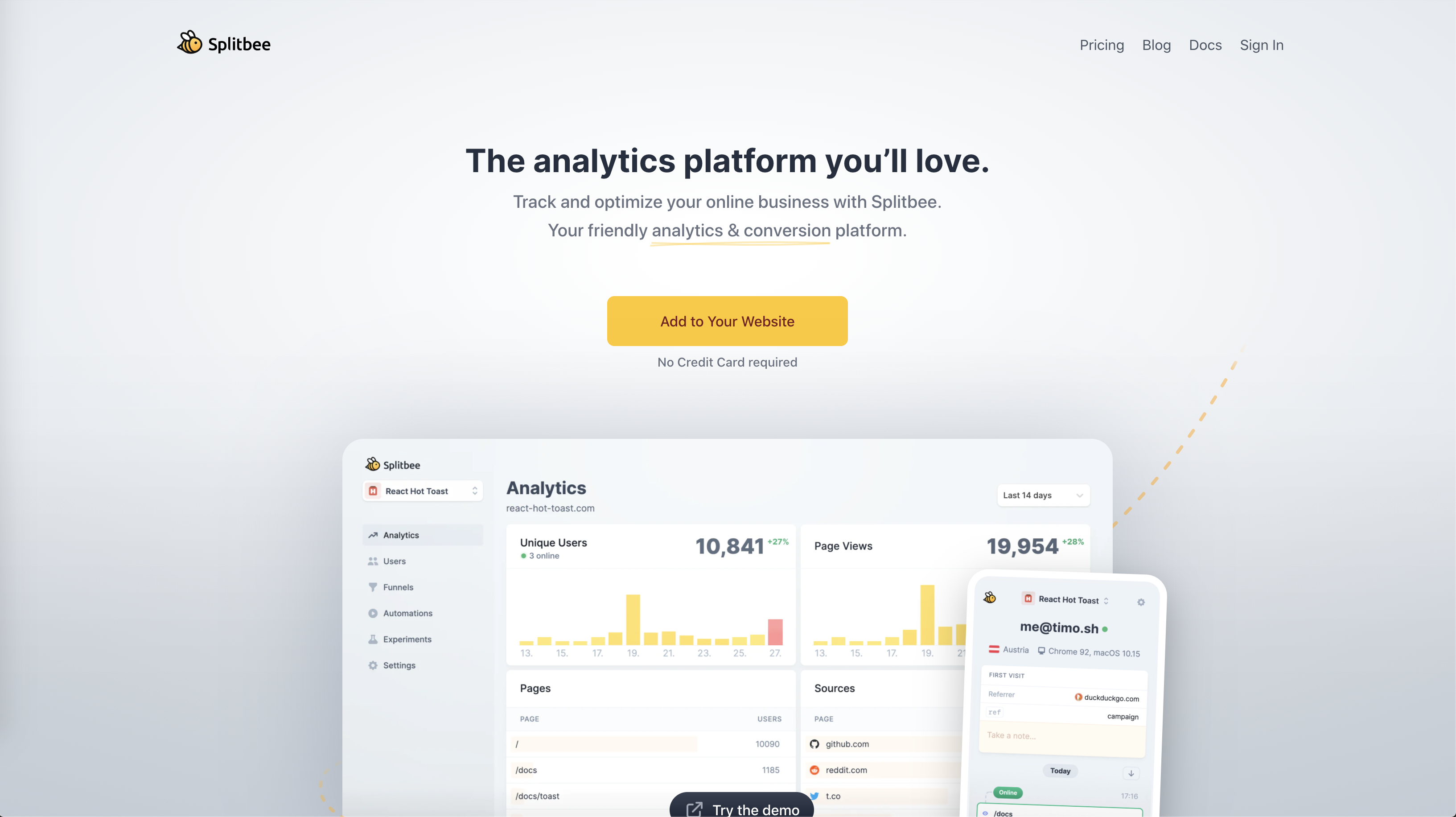 Splitbee - google analytics alternative